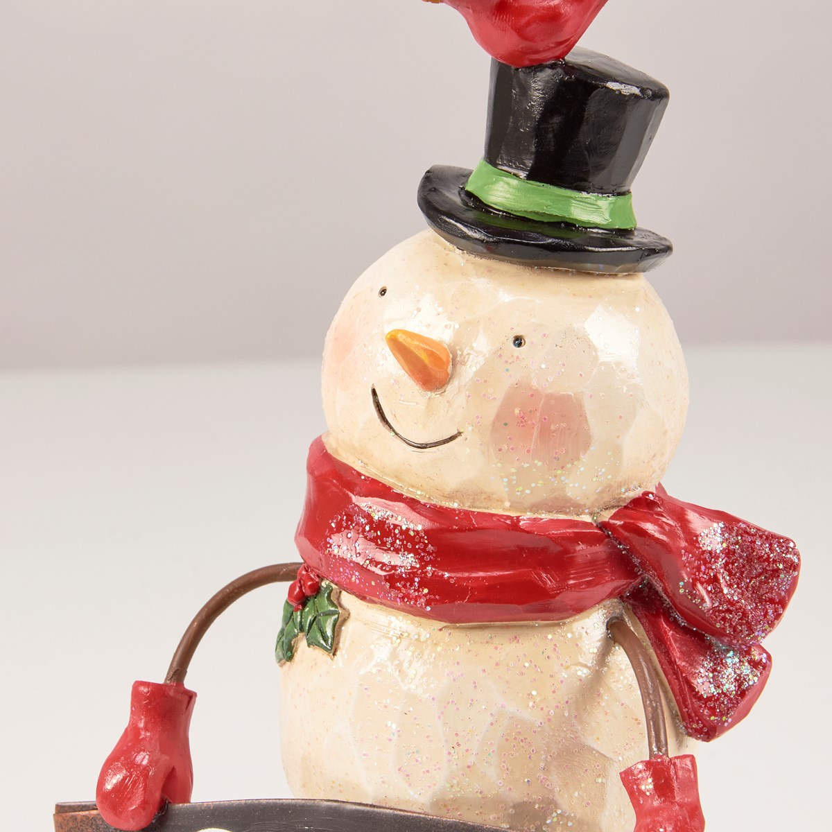 Be Merry Snowman Figurine - Resin, Metal