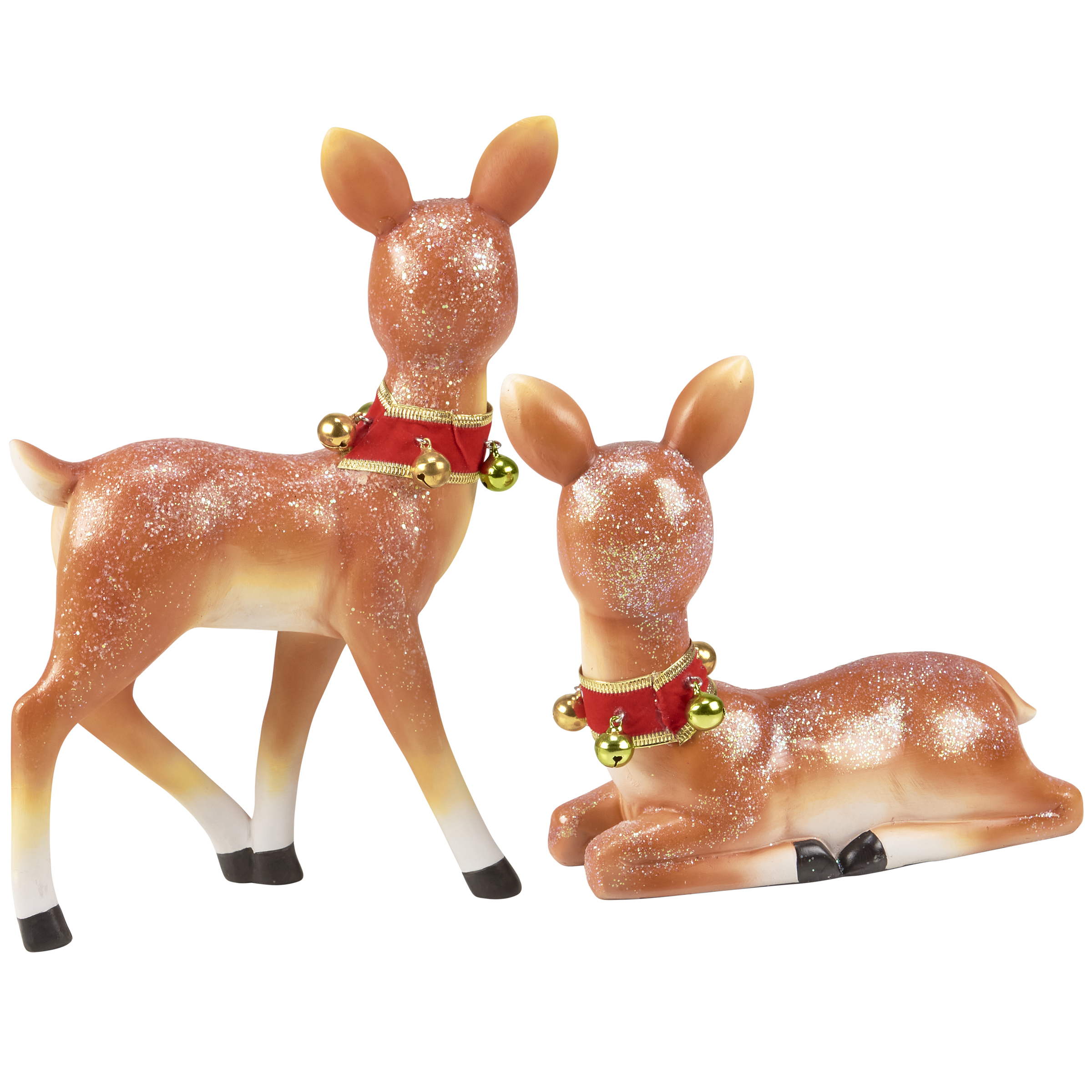 Retro Christmas Deer Figurine Set Primitives By Kathy