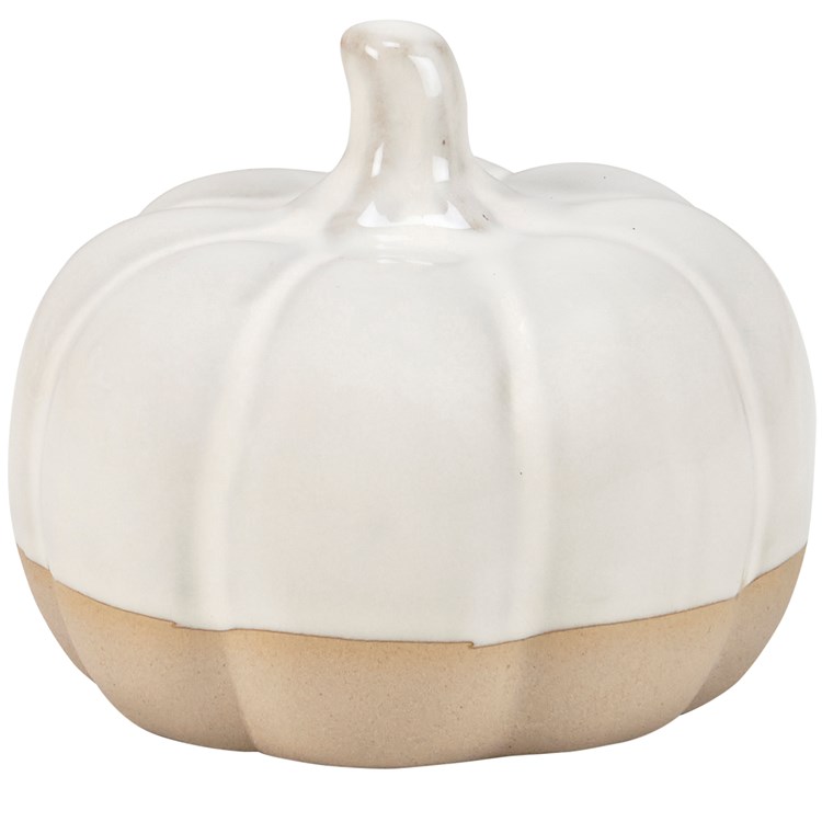 Small Glazed Ceramic Pumpkin - Stoneware