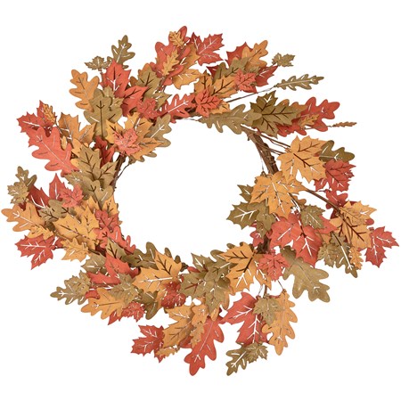Oak And Maple Wreath - Wood, Wire, Plastic