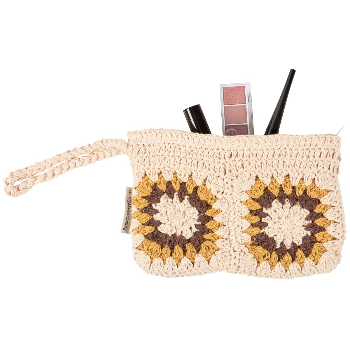 Crochet Sunflower Wristlet - Cotton, Plastic, Metal