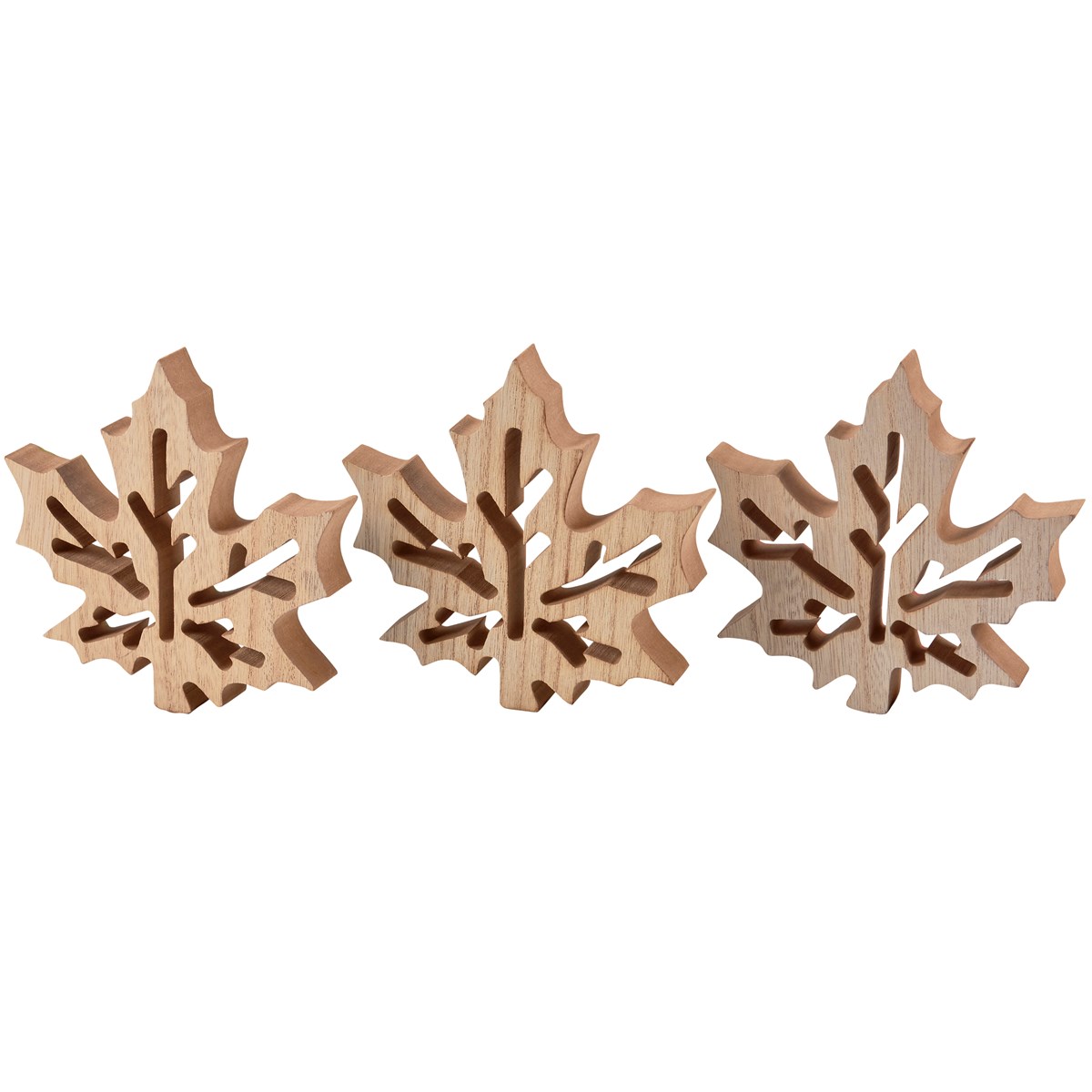 Maple Leaf Chunky Sitter Set - Wood