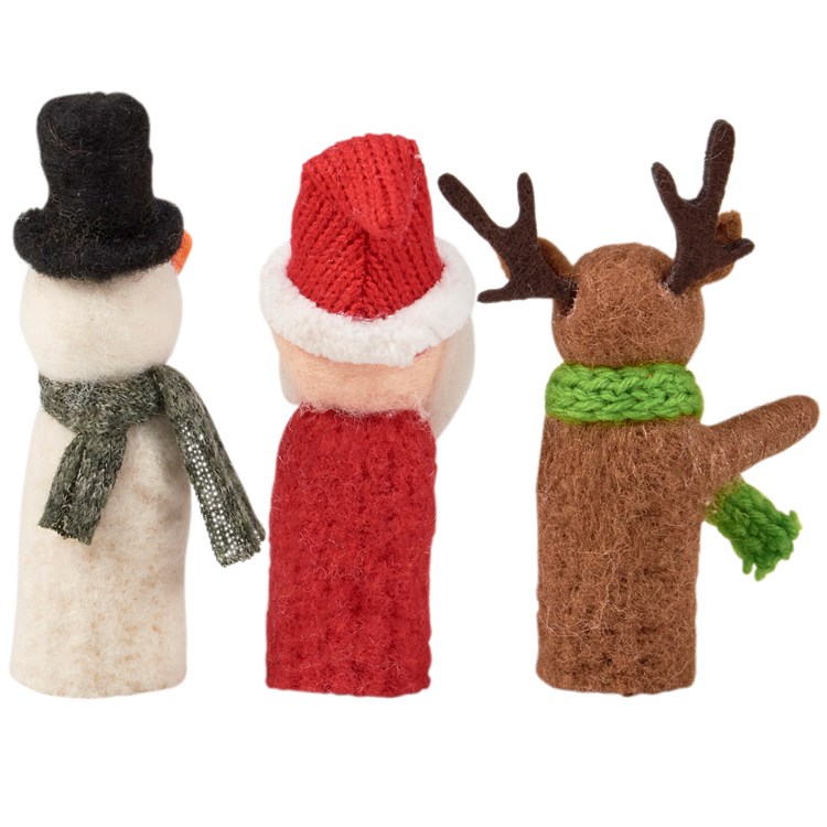 Christmas Finger Puppets Critter Set - Felt, Polyester, Plastic