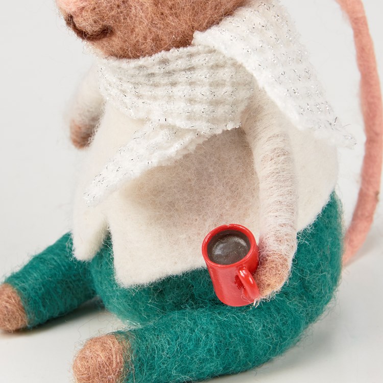 Hot Cocoa Mouse Critter - Felt, Polyester, Plastic