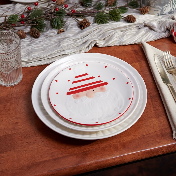 Nordic Santa Dessert Plate - Ceramic