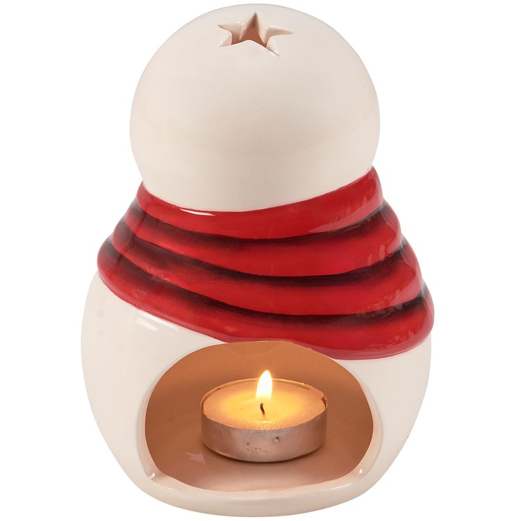 Snowman Candle Holder - Ceramic
