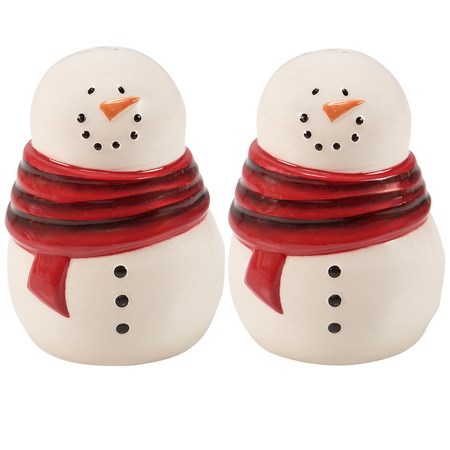 Snowmen Salt And Pepper Shakers - Ceramic, Plastic