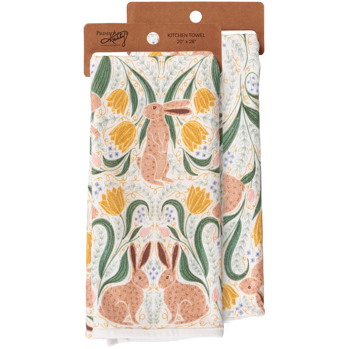 Rabbit Folk Art Kitchen Towel | Primitives By Kathy