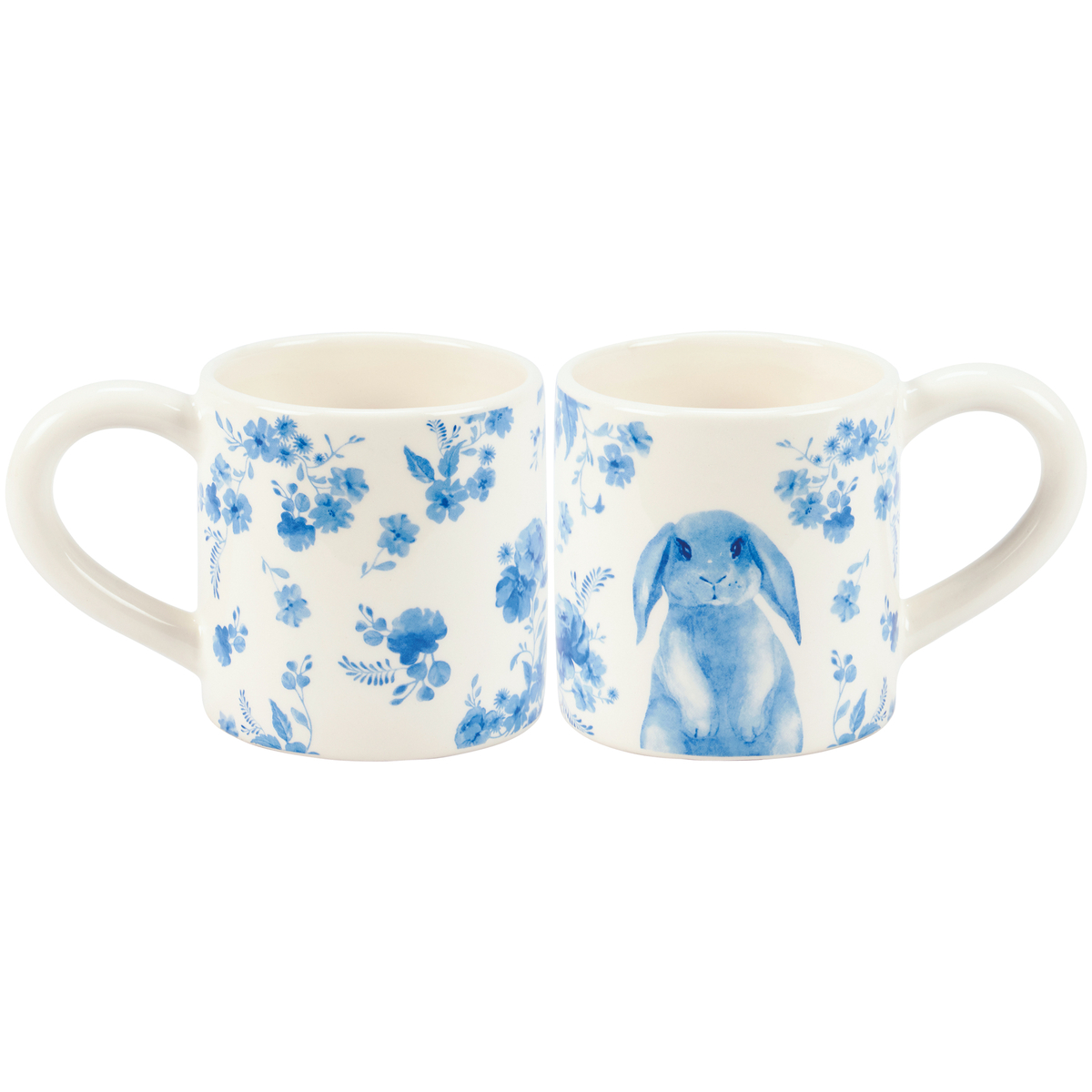 Blue Floral Rabbit Mug | Primitives By Kathy