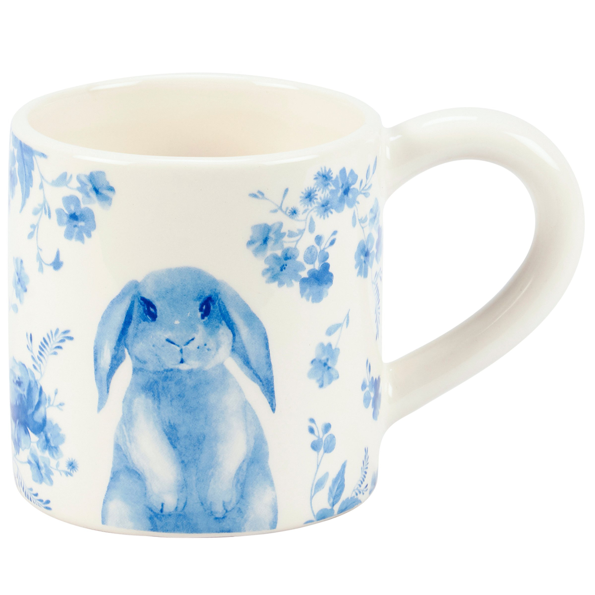 Blue Floral Rabbit Mug | Primitives By Kathy