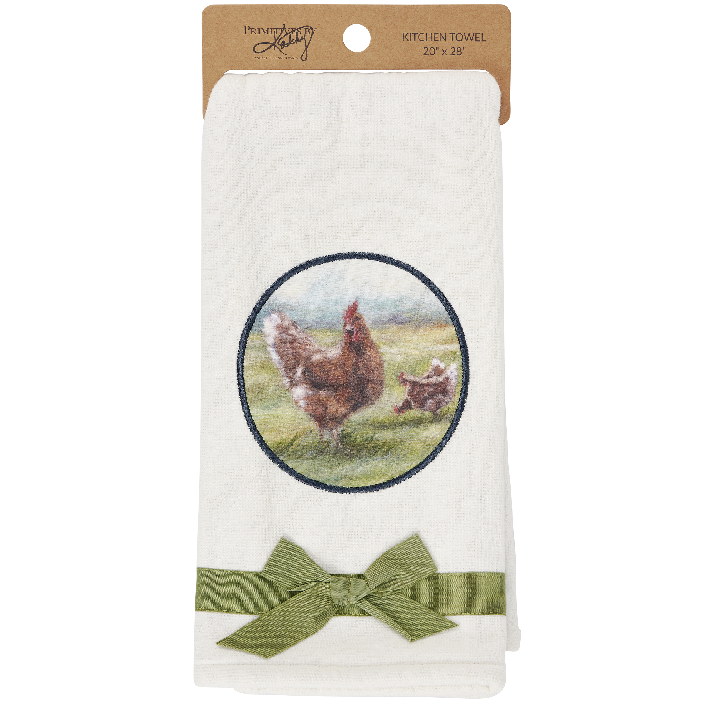 Primitives By Kathy Chickens Kitchen Towel - Cotton Linen Blend With Tassels - View #5