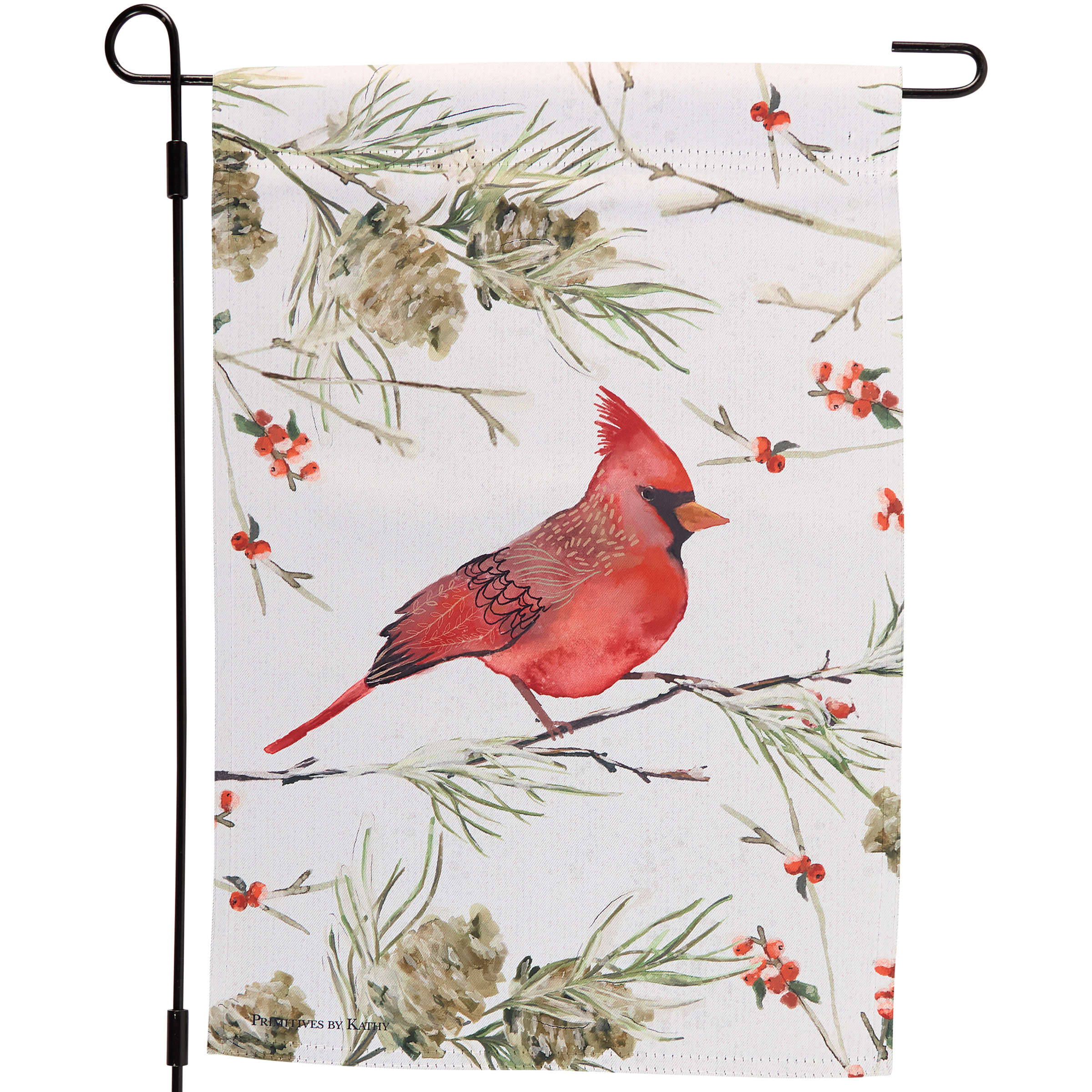 Winter Red Cardinal Garden Flag | Primitives By Kathy