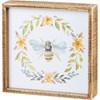Bee Inset Box Sign - Wood, Paper