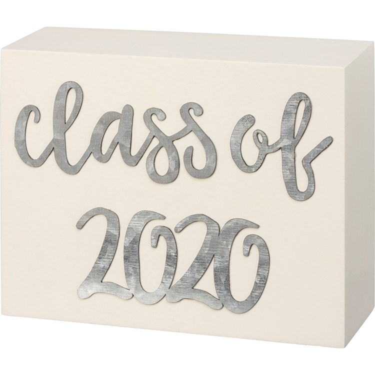 Box Sign - Class Of 2020 - 5" x 4" x 1.75" - Wood, Metal