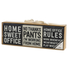 Home Office Box Sign Set - Wood