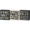 Home Office Box Sign Set - Wood