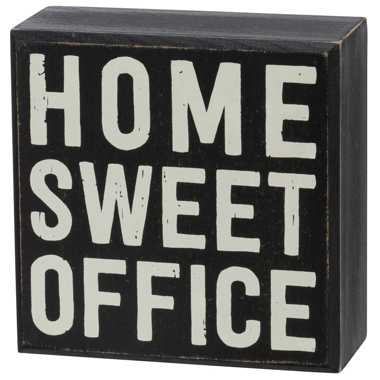 Home Office Box Sign Set - Wood