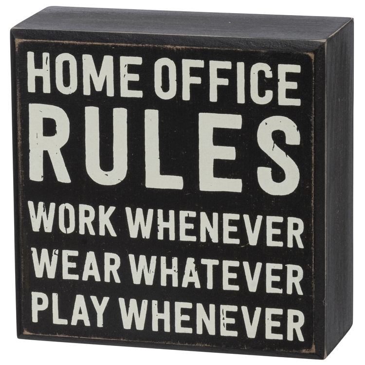 Home Office Box Sign Set - Wood