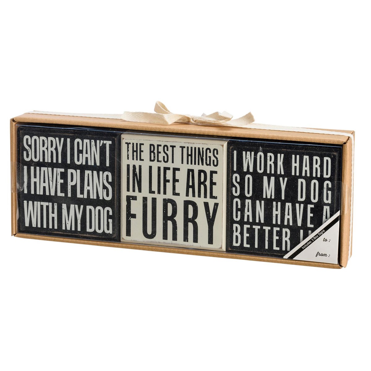 Dog Box Sign Set - Wood