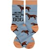 And A Dog Box Sign And Sock Set - Wood, Cotton, Nylon, Spandex
