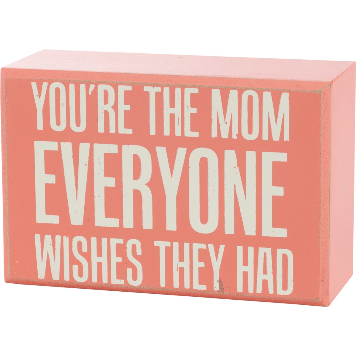 Mom Everyone Wishes Box Sign And Sock Set - Wood, Cotton, Nylon, Spandex