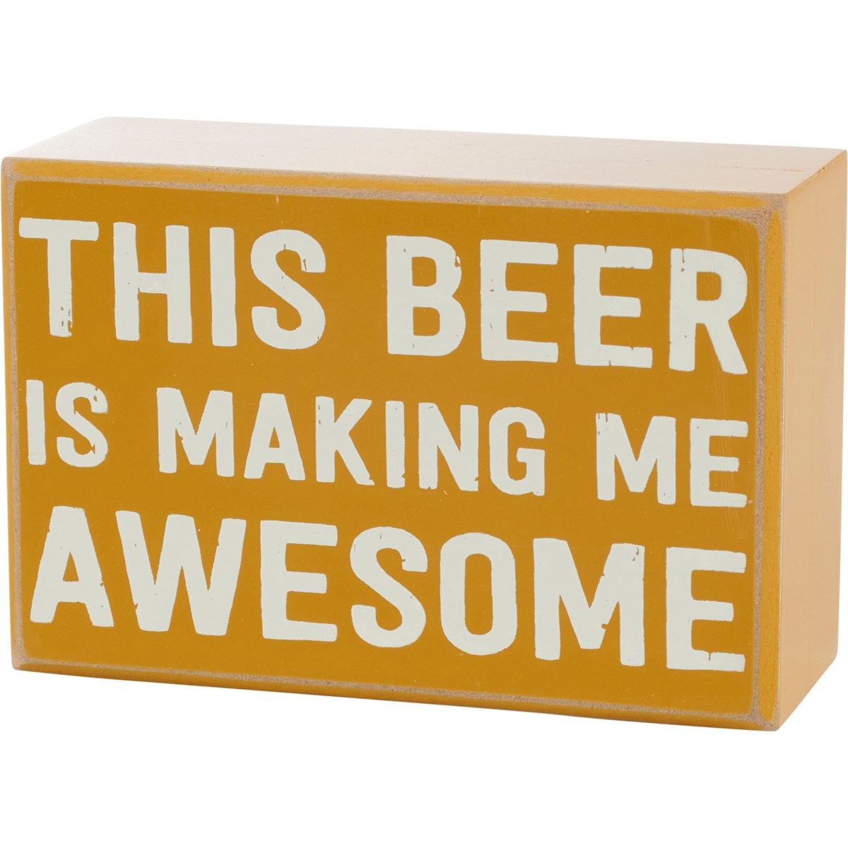 Beer Making Me Awesome Box Sign And Sock Set - Wood, Cotton, Nylon, Spandex