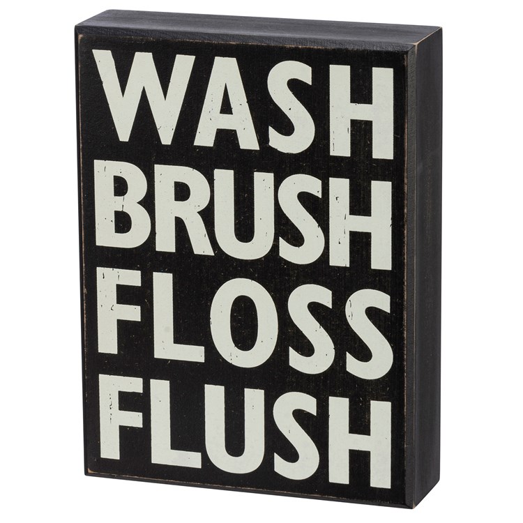 Wash Brush Box Sign - Wood