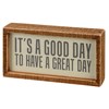 Good Day Inset Box Sign - Wood