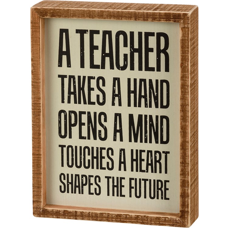 A Teacher Inset Box Sign - Wood
