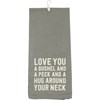 Love Box Sign And Towel Set - Wood, Cotton