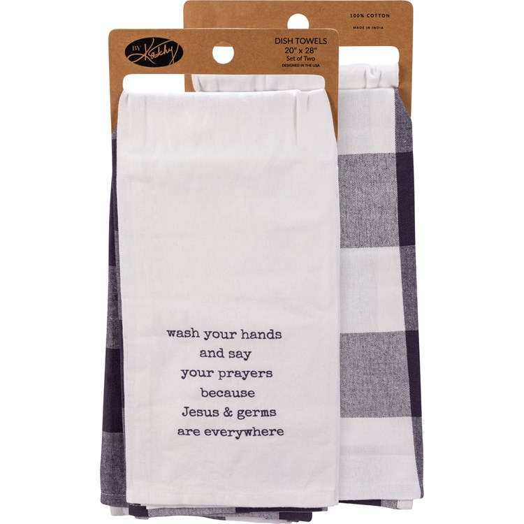 Wash Your Hands Kitchen Towel Set - Cotton