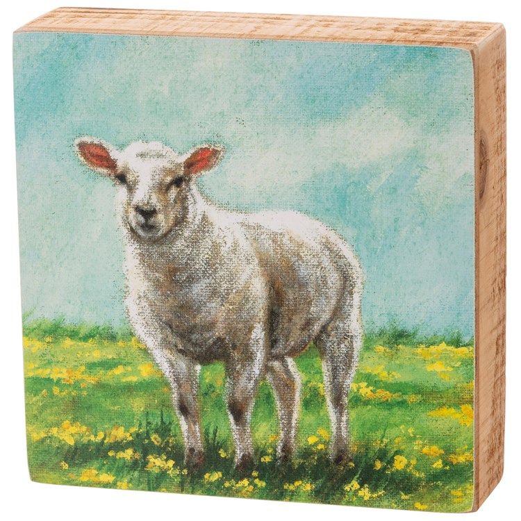 Farm Sheep Box Sign - Wood, Paper