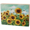 Sunflowers And Bees Box Sign - Wood, Paper