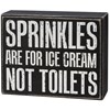 Sprinkles For Ice Cream Not Toilets Box Sign - Wood