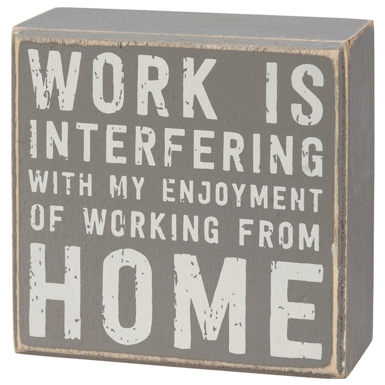 Home Office Gray Box Sign Set - Wood
