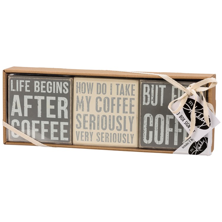 After Coffee Box Sign Set - Wood