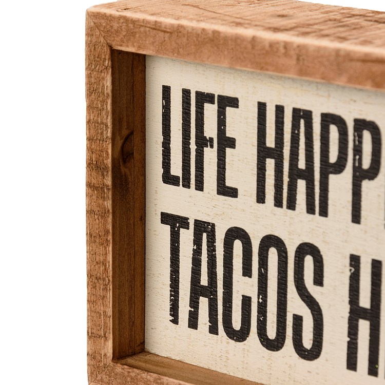 Tacos Help Inset Box Sign - Wood