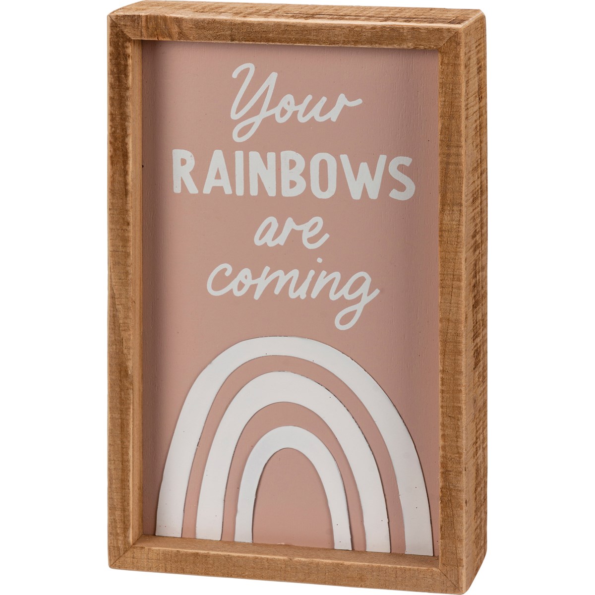 Rainbows Inset Box Sign - Wood, Metal