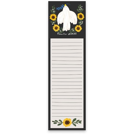 List Pad - Peace - 2.75" x 9.50" x 0.25" - Paper, Magnet