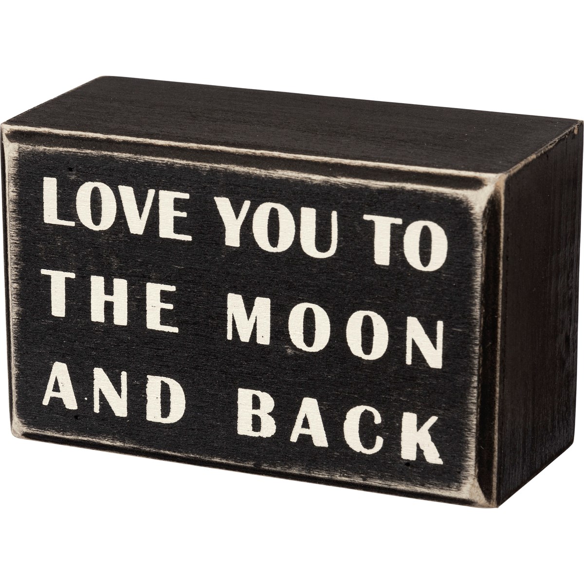 To The Moon And Back Box Sign - Wood