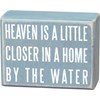 Box Sign - Home By The Water - 4" x 3" x 1.75" - Wood