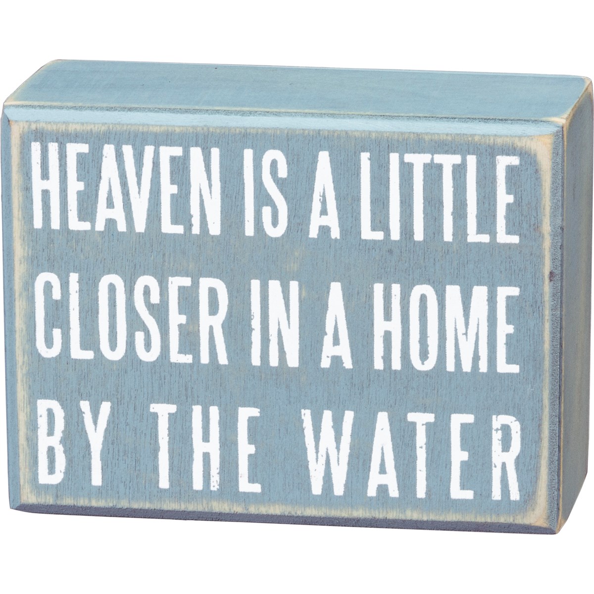 Home By The Water Box Sign - Wood