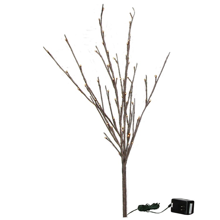 Willow Twig - 60L Small - 19.75" Tall, 60 Lights, 16' Cord, 1 Stem - Wire, Plastic, Cord