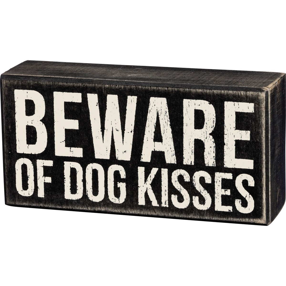 Dog Kisses Box Sign - Wood