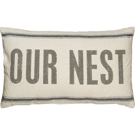 Pillow - Our Nest - 25" x 15" - Cotton, Zipper