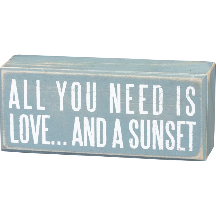 And A Sunset Box Sign - Wood