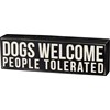 Dogs Welcome Box Sign - Wood