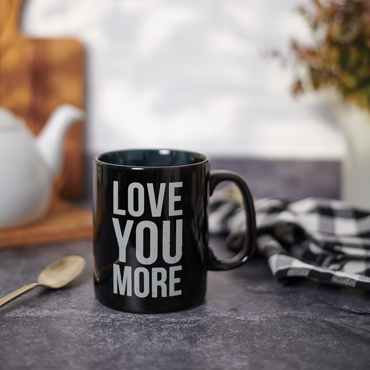 Love You More Box Sign Mug - Stoneware 