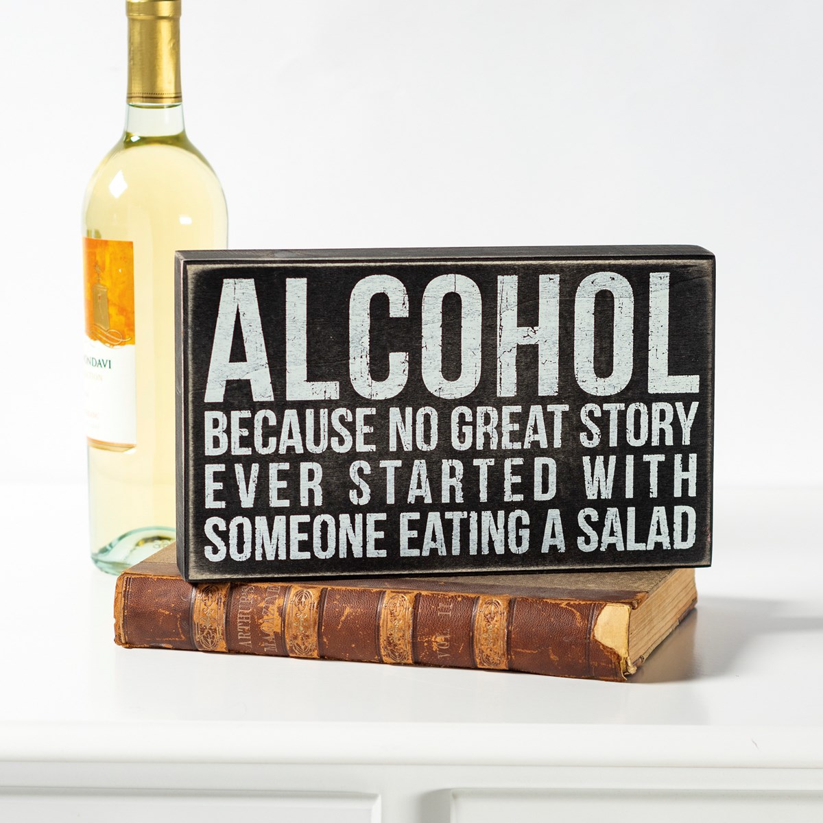 Alcohol Box Sign - Wood