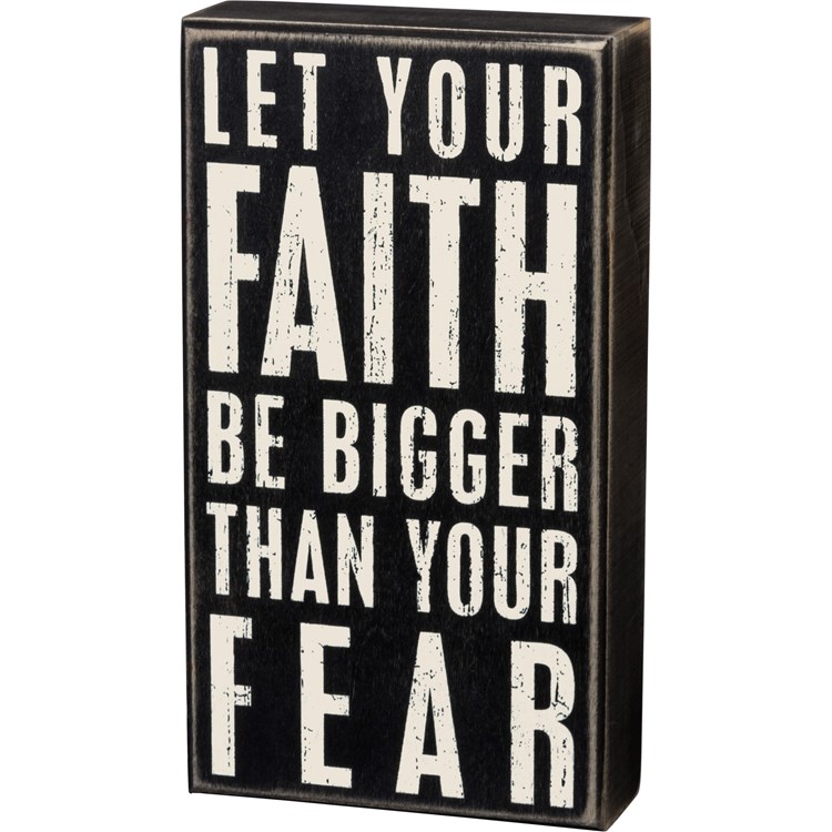Faith Be Bigger Box Sign - Wood